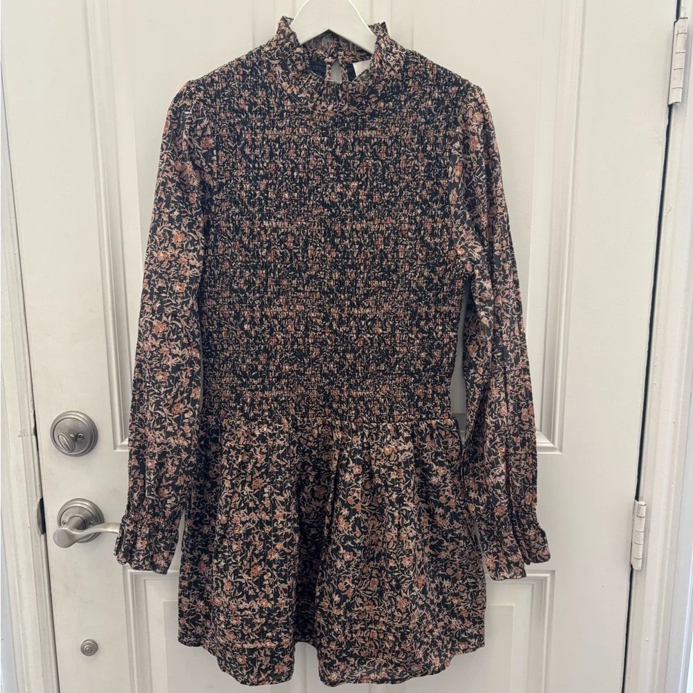 Cleobella Floral Smocked Mini Dress L - Picture 2 of 10